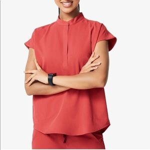 Figs Rafaela Oversized Scrub Top in the color Clay